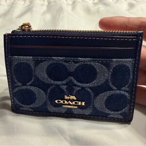 Coach denim card case